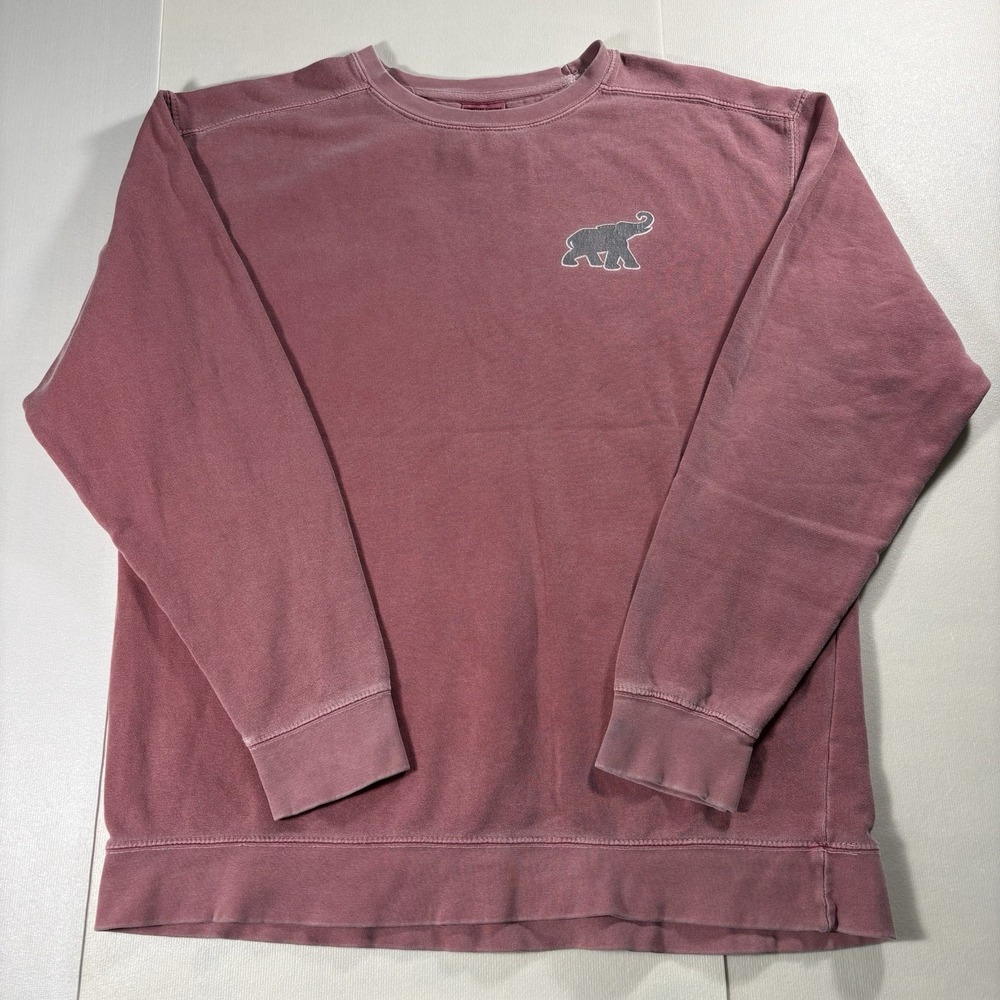 Comfort Colors Alabama Crimson Tide Elephant Logo Crewneck Sweatshirt Size L